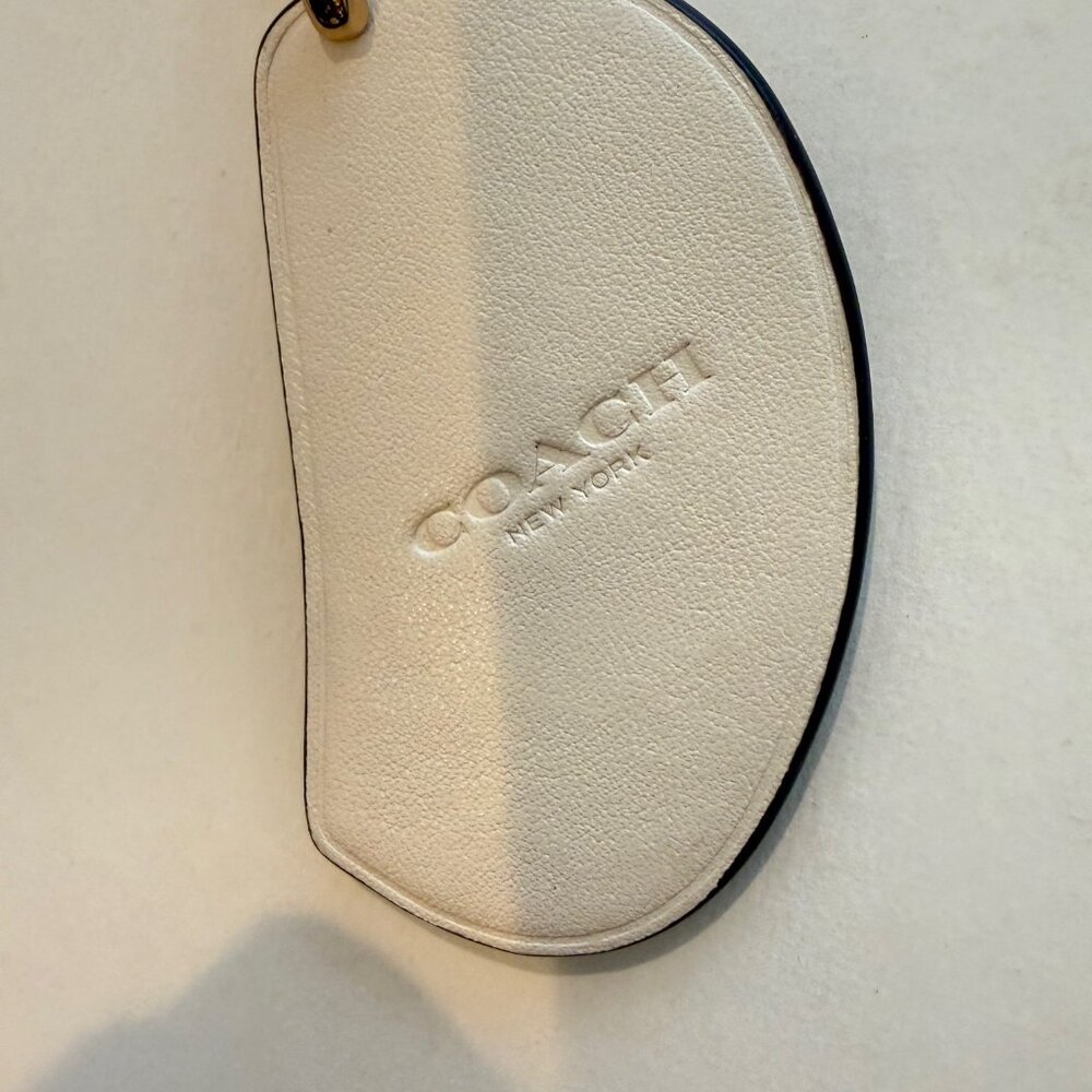COACH orange, gold, SNAP VALET KEY FOB/ RING/ BAG CHARM, leather - Picture 4 of 10